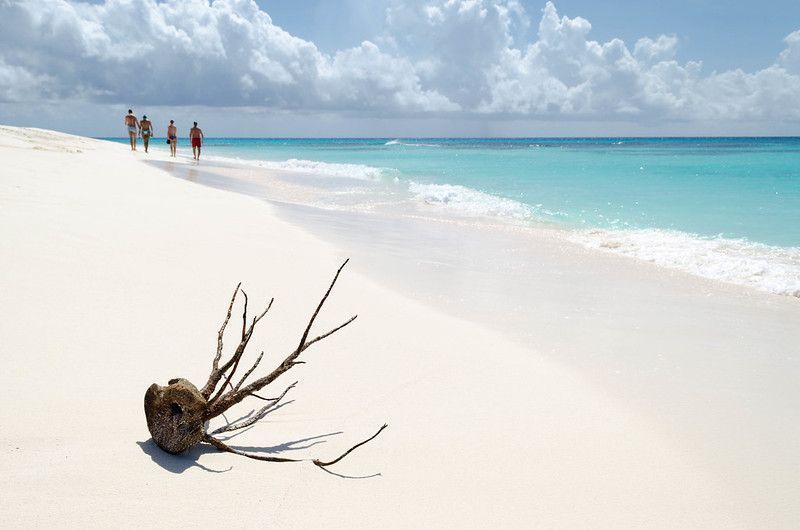 La arena de Cayo de Agua es muy blanca y fina