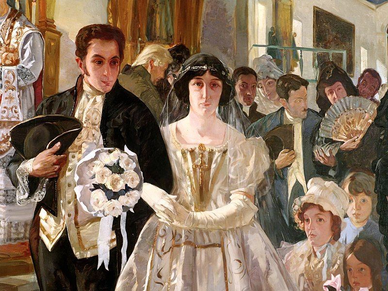 Matrimonio de Simón Bolívar, óleo de Tito Salas