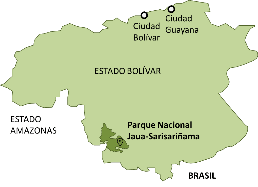 Croquis de Ubicación del Parque Nacional Jaua-Sarisariñama